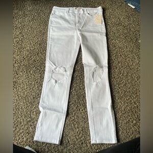 White free people skinny jeans